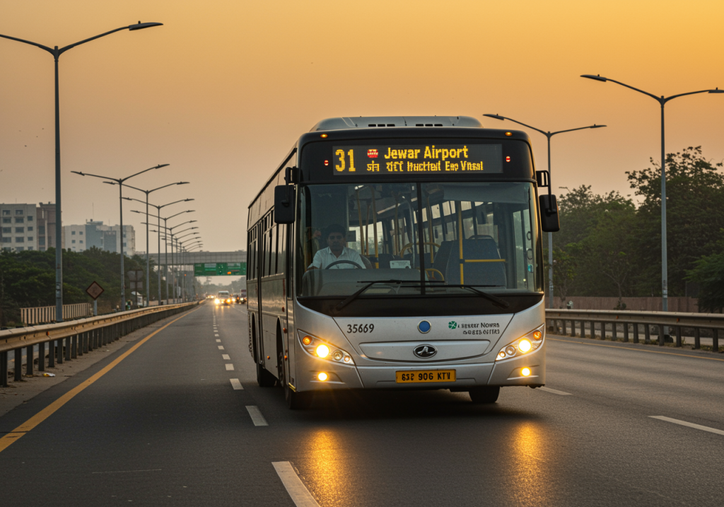 Ampliação dos serviços de autocarro que ligam o aeroporto de Jewar e Greater Noida