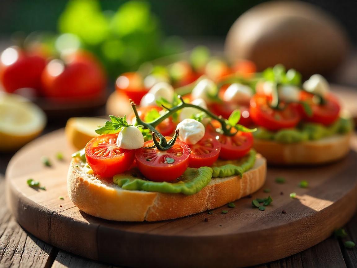 Geschmackvoller Avocado-Toast mit Kirschtomaten und Feta
