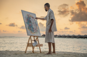 Художественное вдохновение на курорте Anantara Veli Maldives с камбоджийским художником FONKi